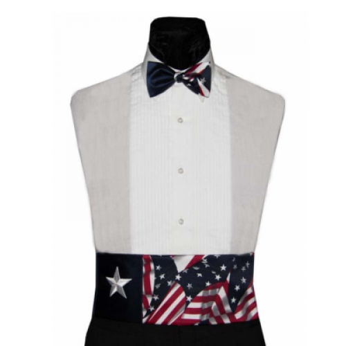 American Lone Star Flag Cummerbund and Tie Set
